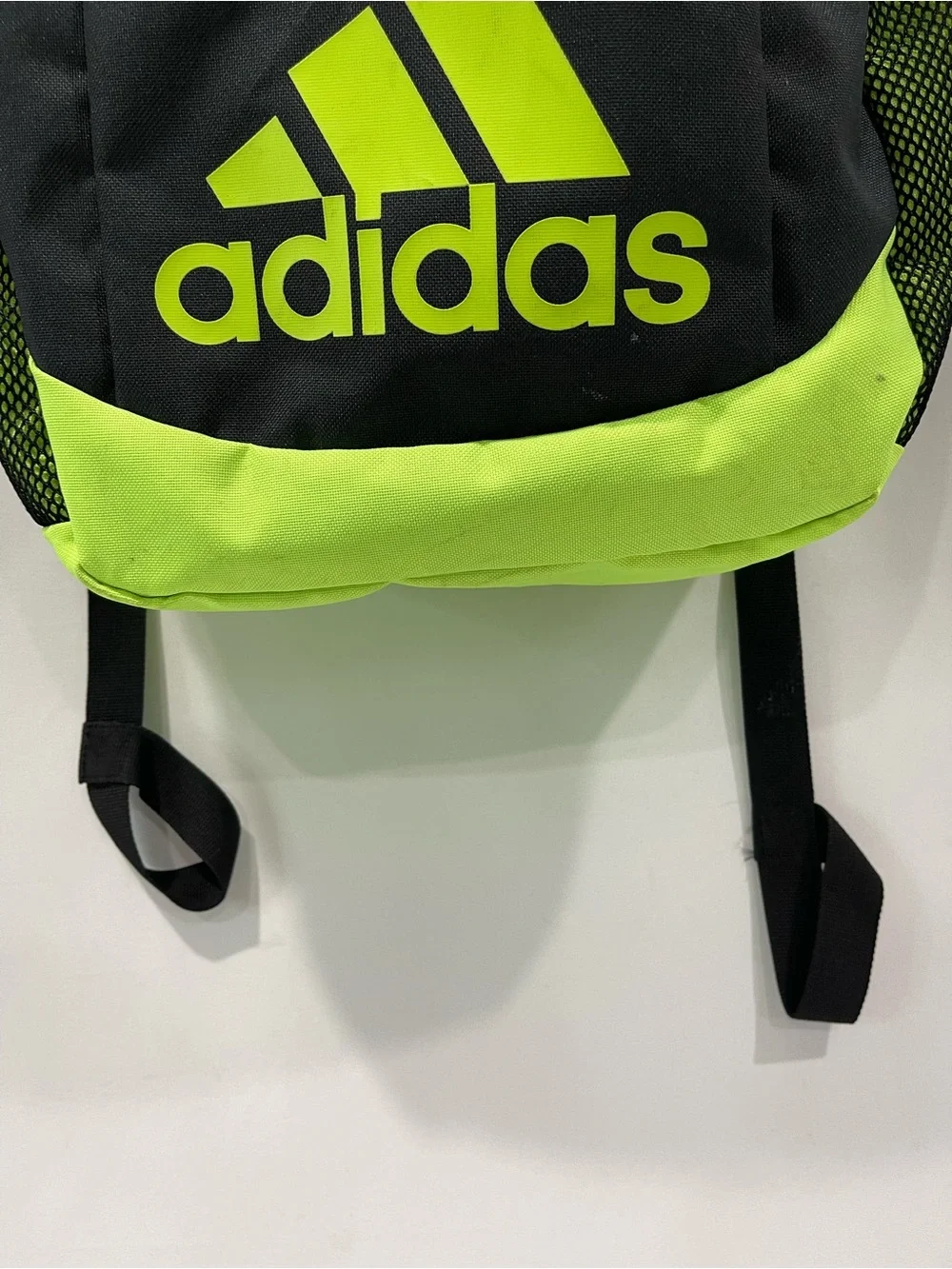 Adidas Black and Neon Green Sport Backpack
